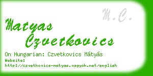 matyas czvetkovics business card